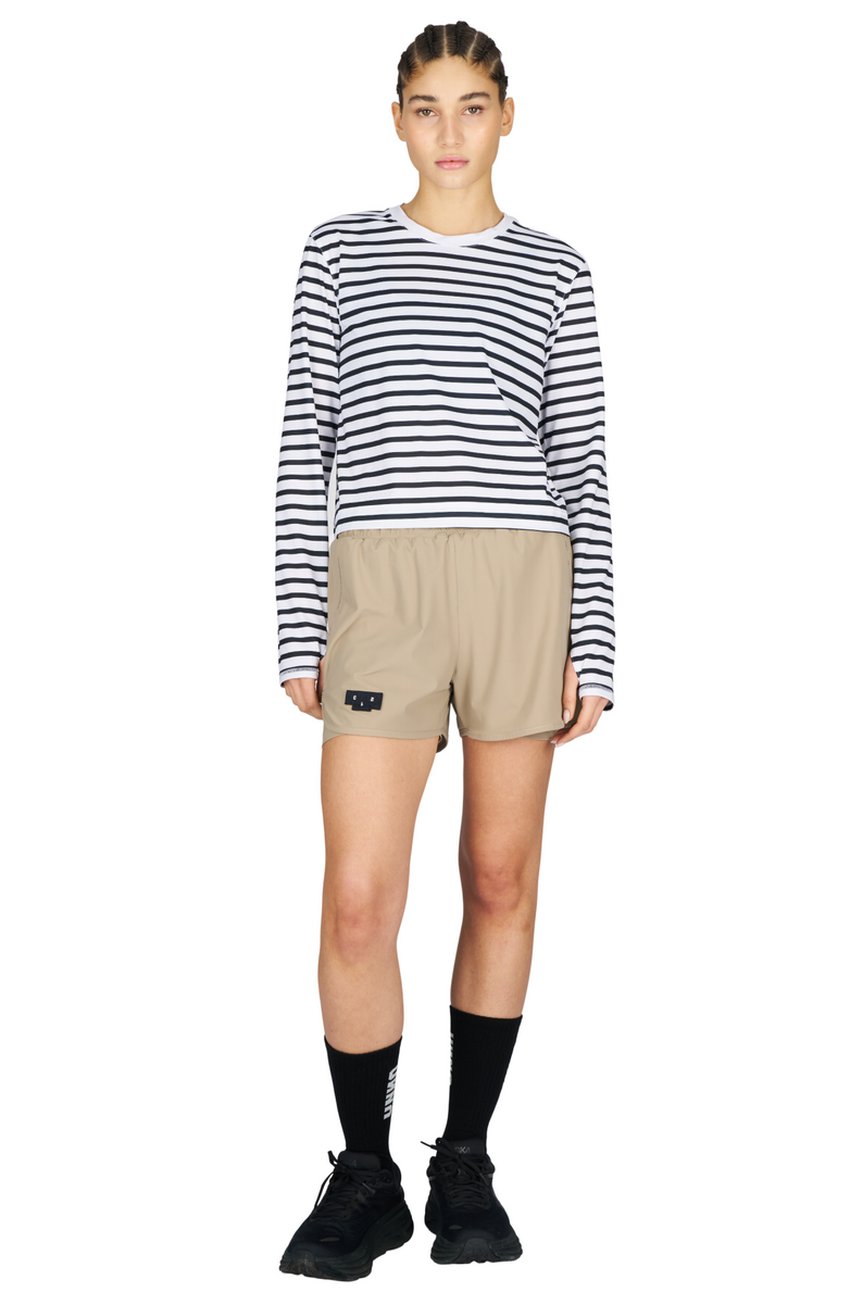 Striped Long Sleeve - Women's Long Sleeve Running T-shirt in White