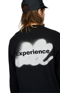 Back print with metallic base and black ‘Experience’ text
