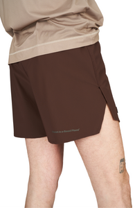 Unlined shorts, Finish in a Good Place reflective print on back.