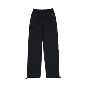 UNNA black running pants for women with a soft stretch and two front pockets.