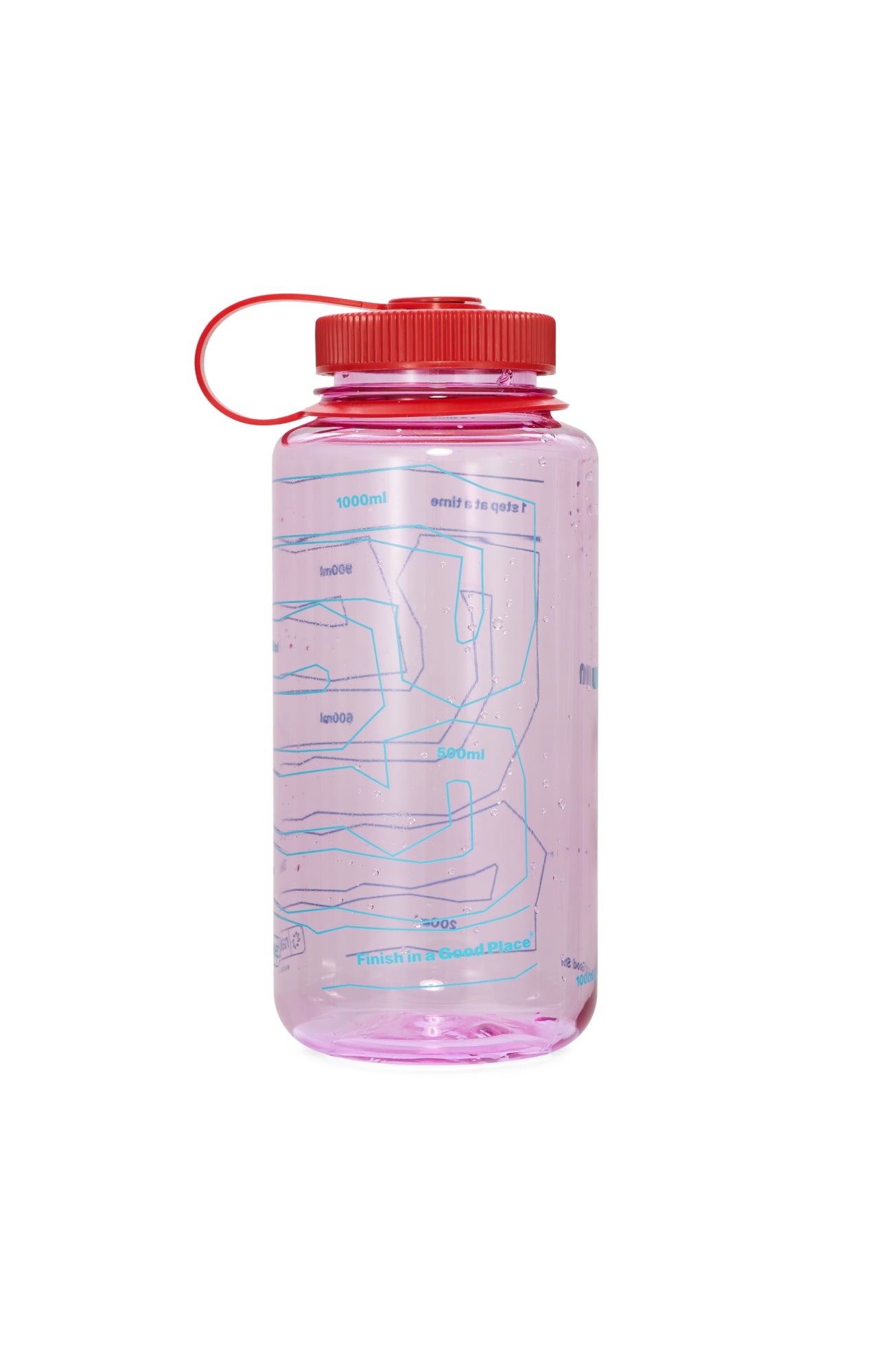 1 liter Nalgene bottle. Cosmo pink with dark red details