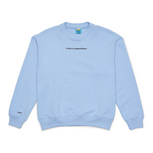 Serenity blue, vintage feel sweatshirt with 