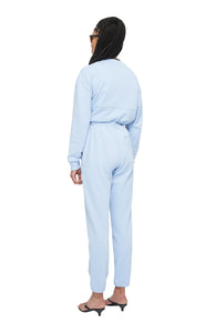 Recycled and organic cotton jogging pants. Serenity blue with a slightly oversized fit - UNNA Slow Motion Joggers